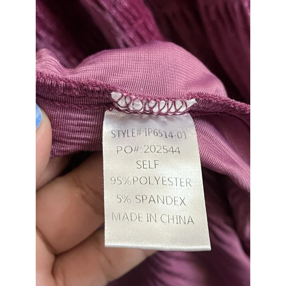 BiBi Love The Drama Hibiscus Purple Velvet Blouse XL - Picture 7 of 11